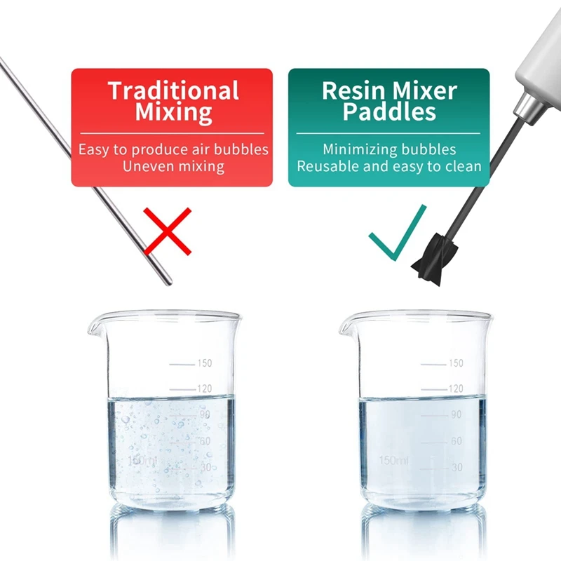 5Pcs Resin Mixer Paddles With 2 Extension Rods Reusable Paint Mixer Paint Stirrer Drill Attachment