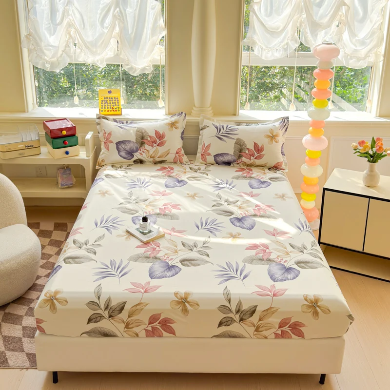 New Cartoon Bed Hat for 2025 Cotton Aloe Cotton Single Bedspread 360 Degree Wrap with Elastic Mattress Cover 90x200 150x200 4
