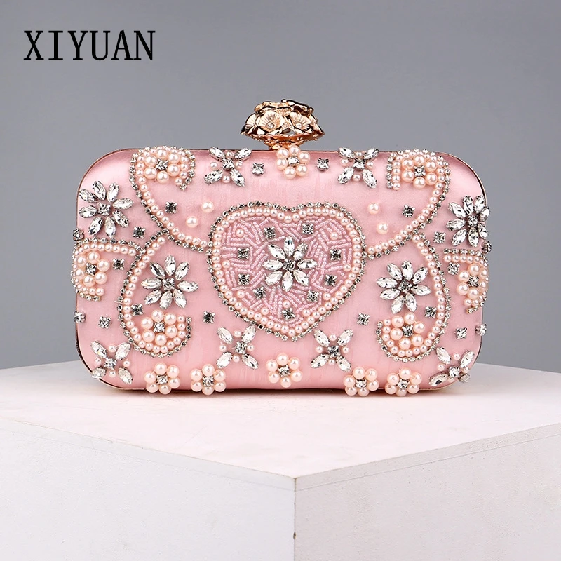 Pink evening clutch bags for weddings