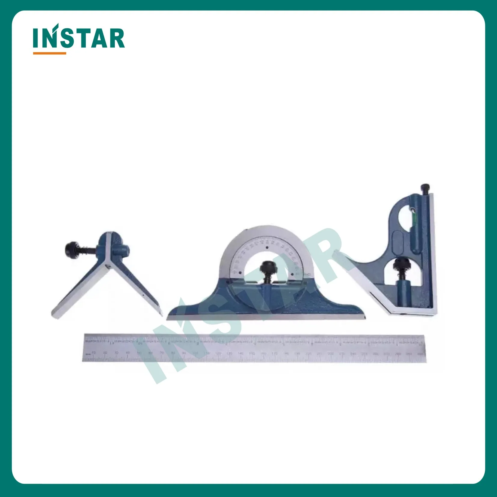INSTAR Combination Square 180° Industrial Quality Bevel Protractor DIN Grade Level Gauge 3