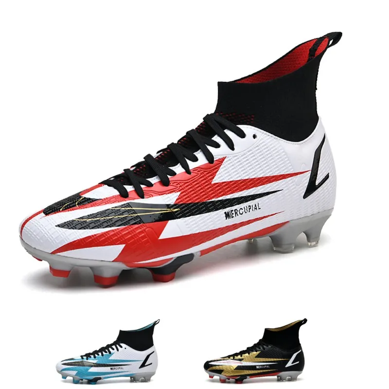 

Professional Football Boots TF/FG High Top Comfortable Casual Sports Shoes Outdoor Anti Slip Competition Training Football Boots