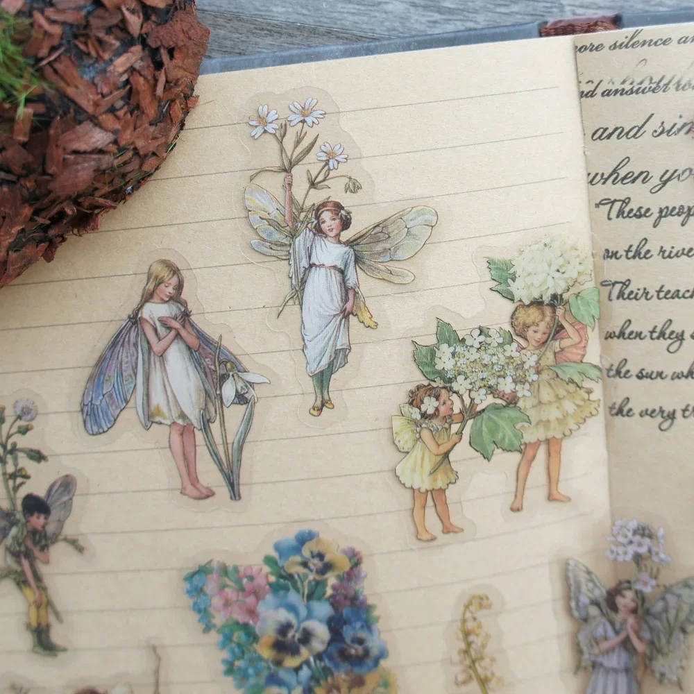 Diy Scrapbooking Accessories 44pcs Fairy Tales Forest Spirit Elf Story Style Sticker Scrapbooking DIY Gift Packing Label Decoration Tag