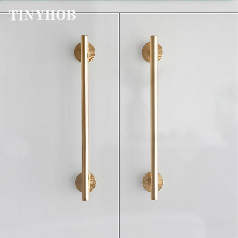 Longer Nordic Solid Brass t Bar Handles Polido Ouro Gaveta Puxa Armário de Cozinha Móveis Hardware 20