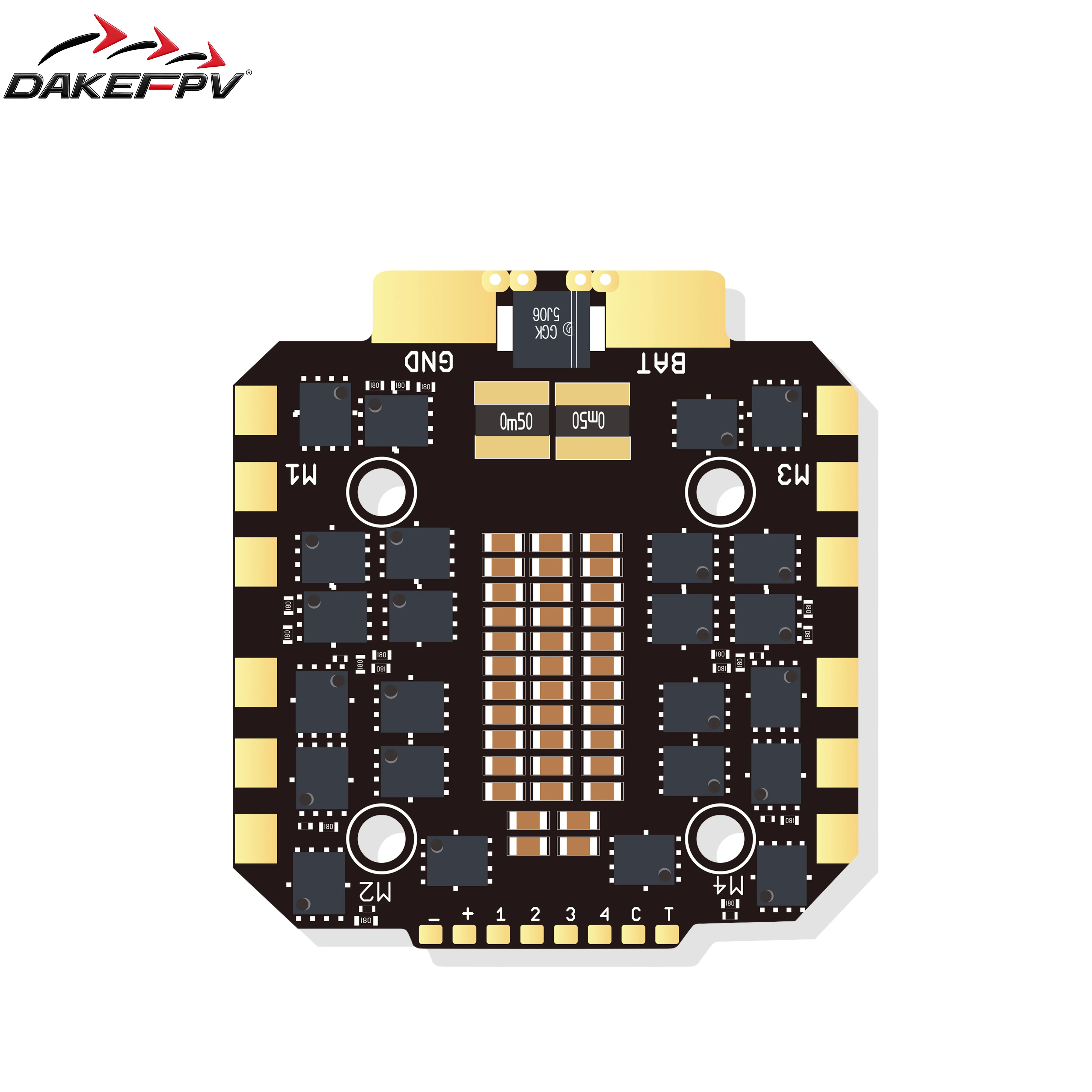 Contrôleur moteur DAKEFPV BLHEL_32 ESC 8S/12S 100A/120A 30x30mm, monté sur châssis de drone