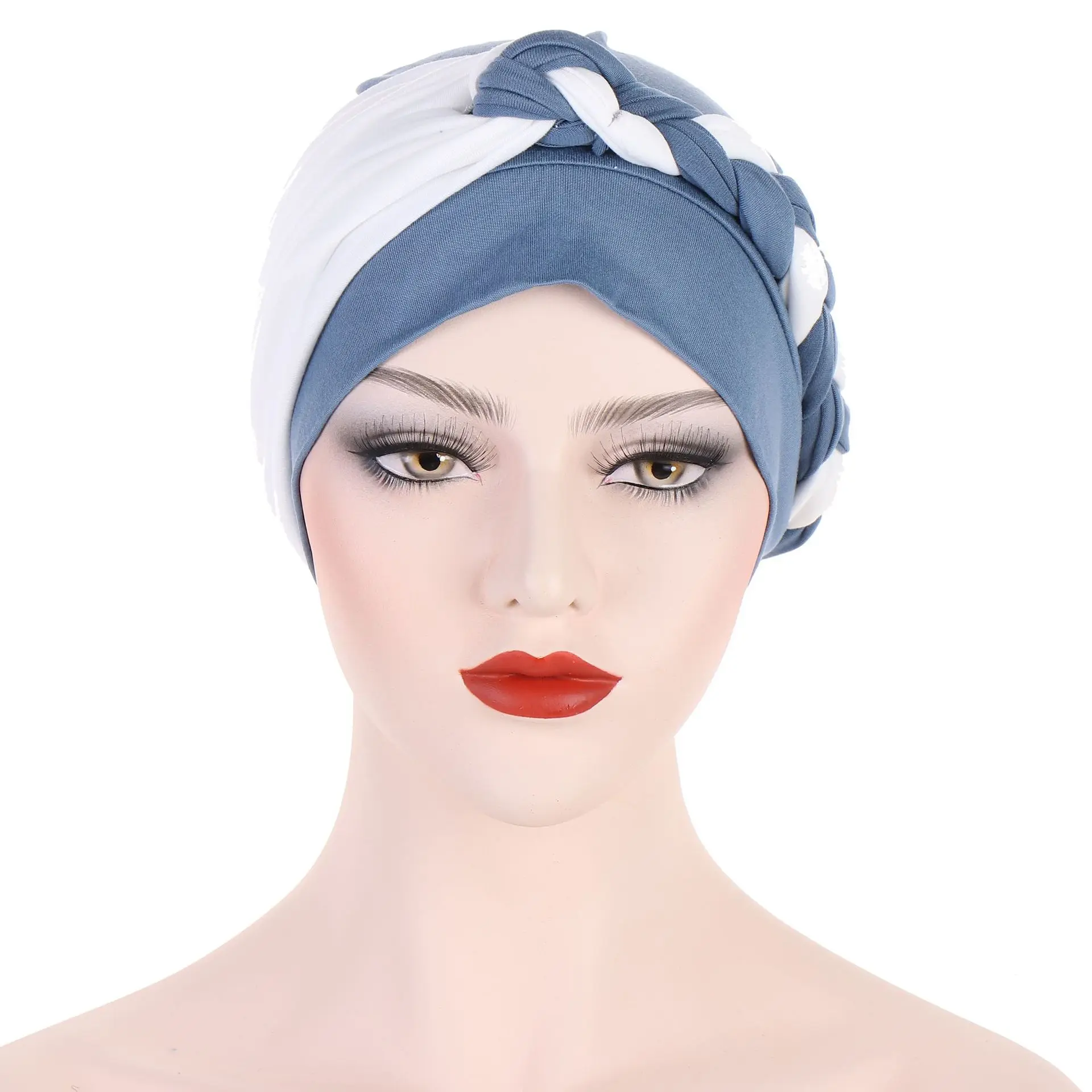 

Ramadan Braid Hijab Caps Soft Turban Hat Muslim Fashion Women Headwrap African Indian Headwear Inner Hijabs Bonnet