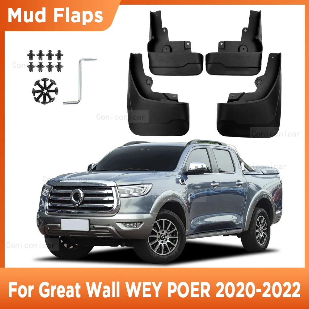 

4Pcs For Great Wall WEY POER 2020-2022 Mudflaps Mud Guards Flaps Splash Guards Mudguards Fender Front Rear Wheel Accessories