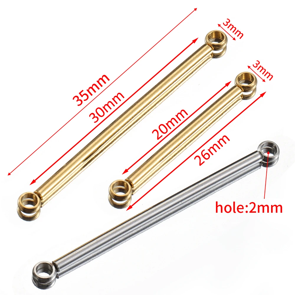 20 Stück 10 Stück Bar-Stick-Anschlüsse aus Edelstahl, goldfarben, für DIY-Ohrringe, Schmuckherstellung, Halsketten, Komponenten – Detail 1