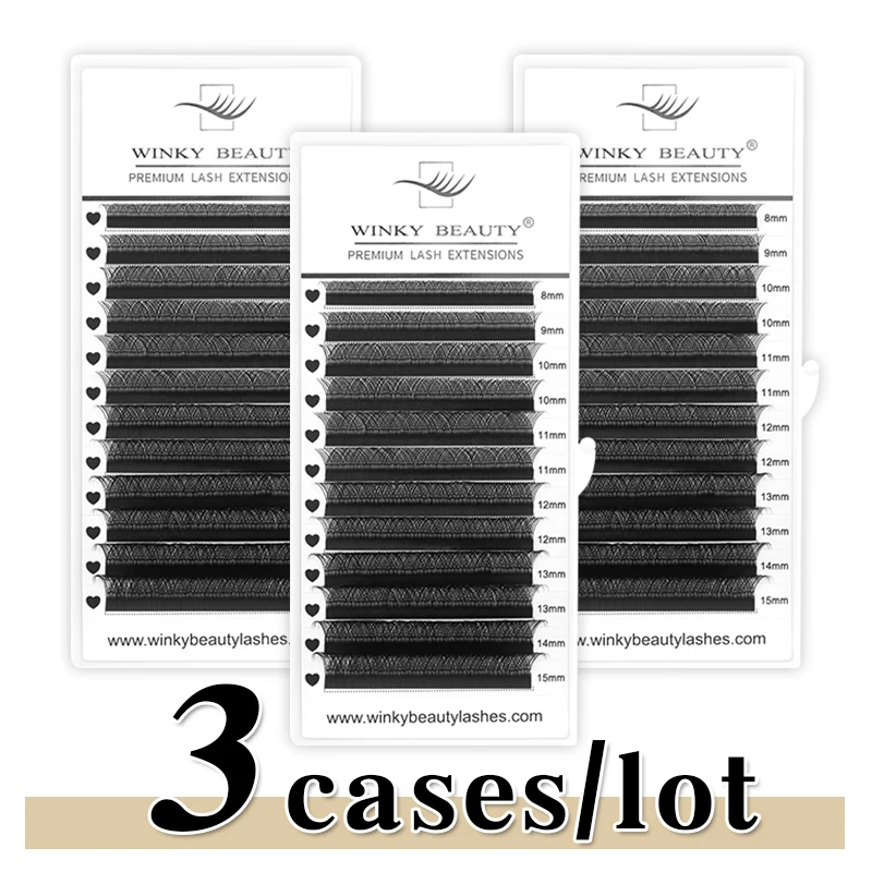 

3Boxes/Lot Winky Beauty YY Lashes 12 Rows 0.07C/D Curl Double Tips Brazilian Volume Cílios Y-Shaped Fake Lashes