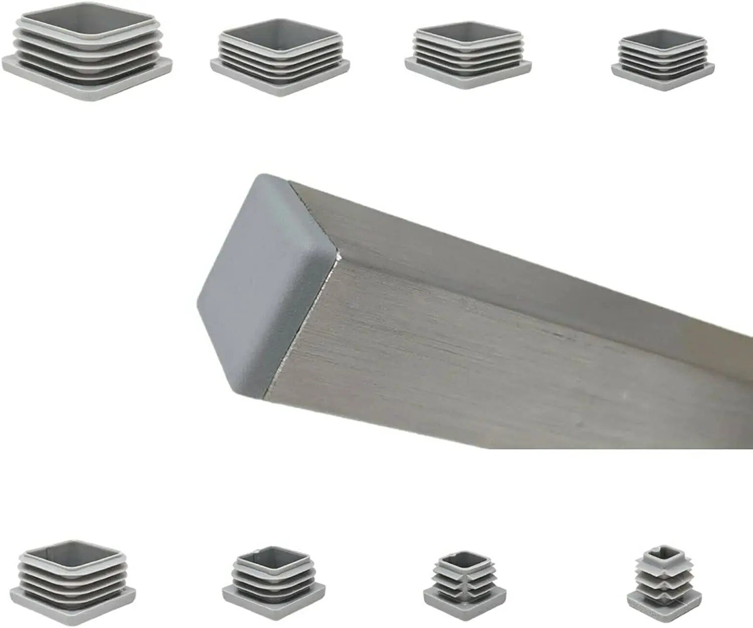 12Pcs Gray Blanking End Caps Tube Pipe Bed Inserts Plug Table Chair Leg End Caps Dust Cover Floor Protector Furniture Feet Cover pipe end cap rubber caps silicone rubber caps floor protector caps