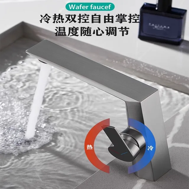 โครเมี่ยม/ปืนสีเทาร้อนและเย็น dual-use ก๊อกน้ําอ่างล้างหน้าห้องน้ําหรูหราอ่างล้างหน้าใต้เคาน์เตอร์อ่างล้างหน้าอ่างล้างหน้า fa 6