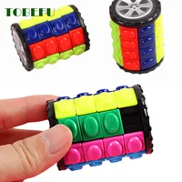 TOBEFU 3D Magic Corn Cube Tower Puzzle Speed Cube Wheel Rotating Game Cubos Cylindrical Toys for Children Educational Gifts 1