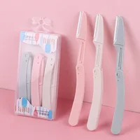 Karsyngirl 3pcs Fold Eyebrow Trimmer Scissors Hair Remover Eyebrow Comb Razor Eyebrow Clip Makeup Tools Face Razor for Women 1