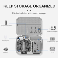 XFJI Carrying Case for DJI NEO 2 Combo Storage Bag Drone Accessories Hard Shell Travel Box PU Leather Splash-proof Shouder Bag - Image 2