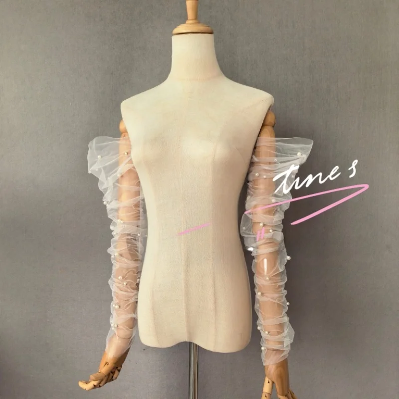 신부용 화이트 원숄더 레이스 웨딩드레스 액세서리 세트 (긴팔 및 숄 포함 3종 세트)