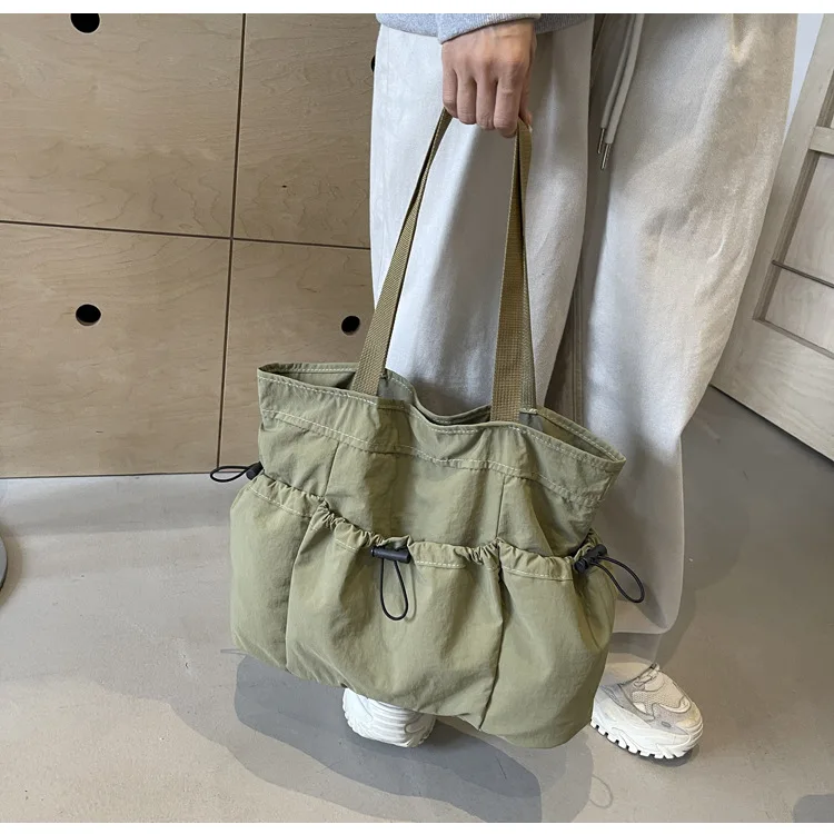 Large Capacity Tote Bag Fashion Shoulder Canvas Bag Work Commuting Bucket Bag