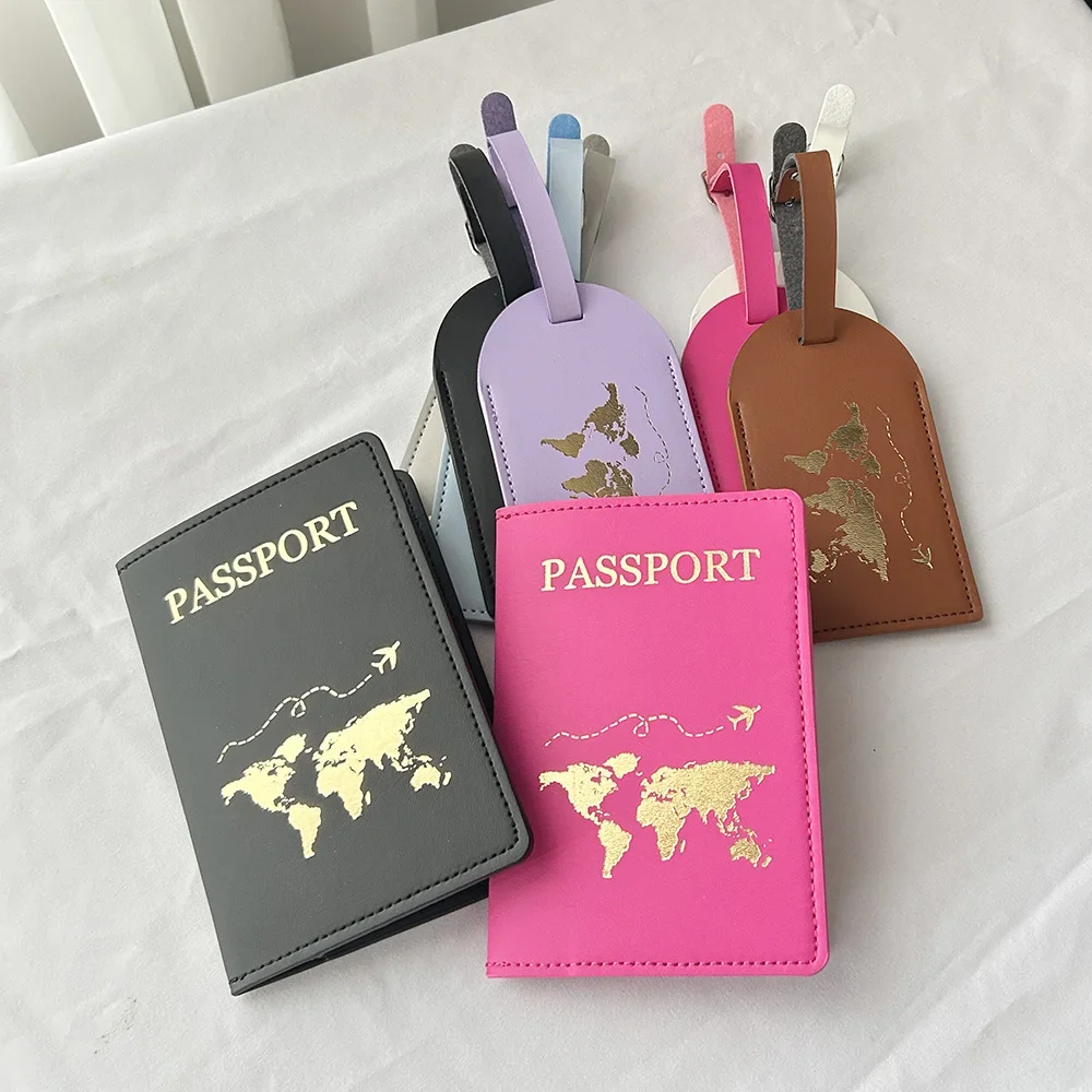 Personalisierte Reisepasshülle, EU-Karte, niedliche Karte, Reisepasshülle mit Gepäckanhänger, Reisebrieftasche, Organizer, Reisezubehör – Detail 3