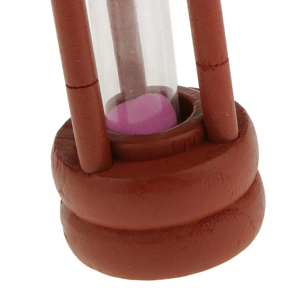 Maroon Wood Sandglass Timer Brushing Special Needs Therapy Math Exercising Hourglass 1,2,3,5 Minutes 5