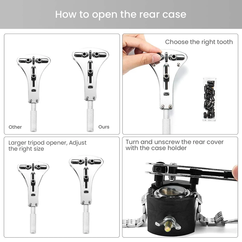Watch Repair Tool Kits Watch Link Pin Remover Case Opener Spring Bar Remover Movement Lid Opener Pry Kits
