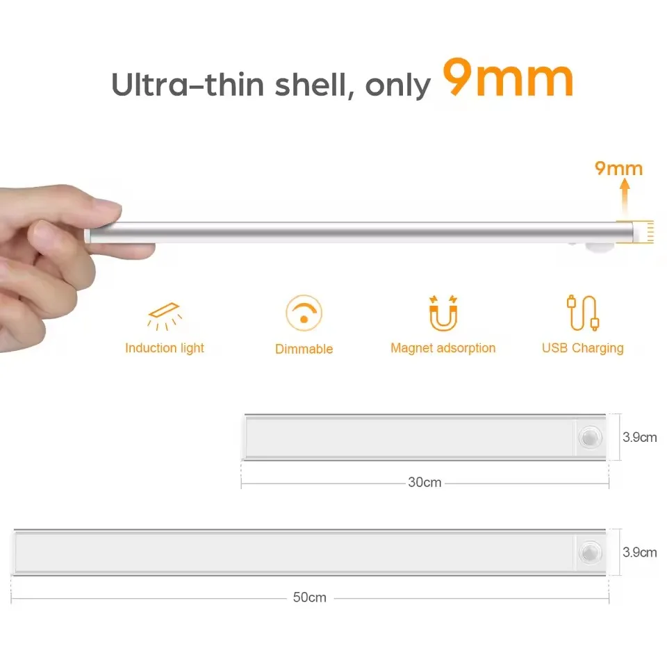 รูปสินค้า ไฟ LED แถบแม่เหล็ก ชาร์จ USB ตรวจจับการเคลื่อนไหว