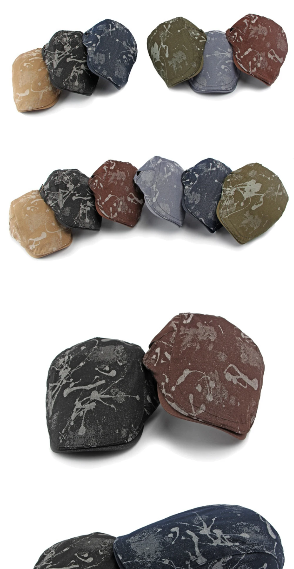 HT4363 Herren-Baskenmütze Damen Neue Frühling-Sommer-Herbst Ivy Flat Cap Künstler-Malermütze Graffiti-Baskenmütze Verstellbare Baskenmütze für Männer und Frauen – Detail 2