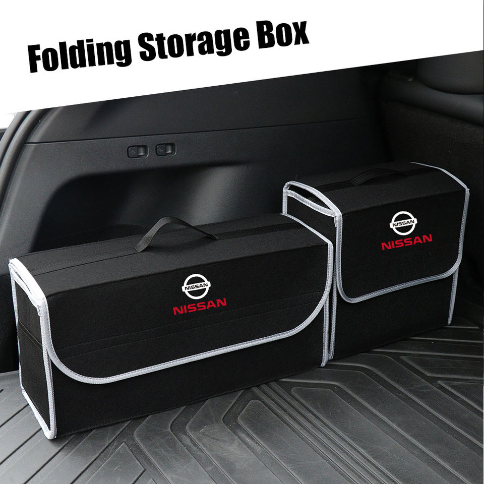 Car Trunk Organizer Box Large Capacity Stowing Tidying Felt Storage Bags For Nissan GTR Nismo X-trail Qashqai Note Juke Patrol