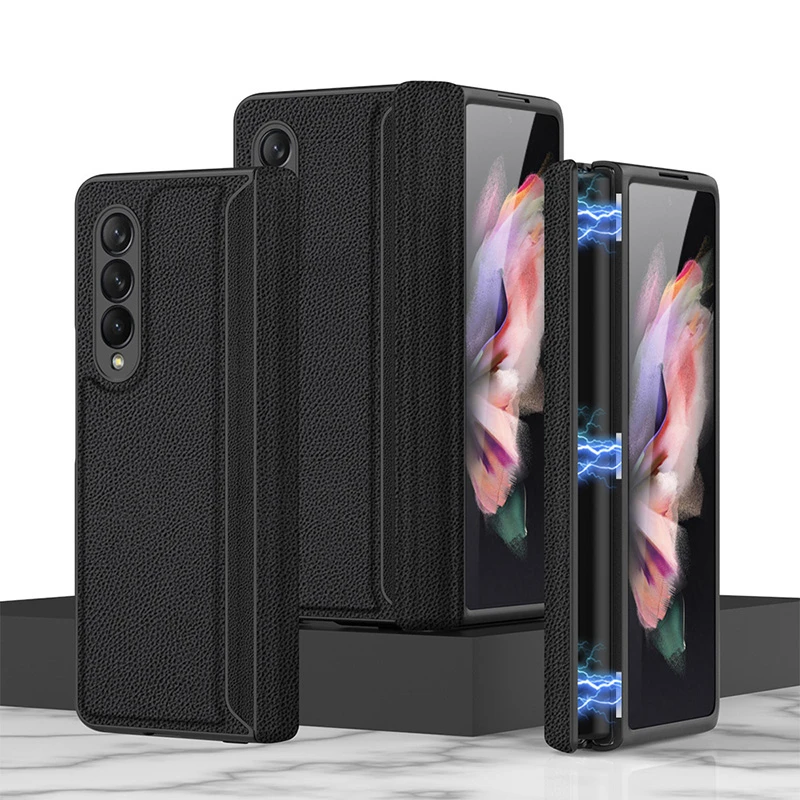 Magnetic Full Inclusive Hinge Case for Samsung Galaxy Z Fold 3 5G Case With Glass Protector for Samsung Z Fold3 W22 Fundas galaxy z flip3 phone case