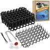12Pcs/set Garden Anti-Cat Prickle Mat Cat Scat Mat with Ground Spikes and Cable Ties Keep Cat Dog Away Digging Repellent Mat 3