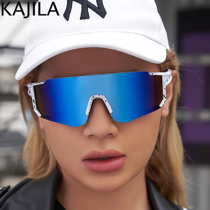 Oversized Rimless Sport Sunglasses Women 2023 New Fashion Frameless Shield Sun Glasses For Men Outdoor Bicycle Mountain_voghion.com