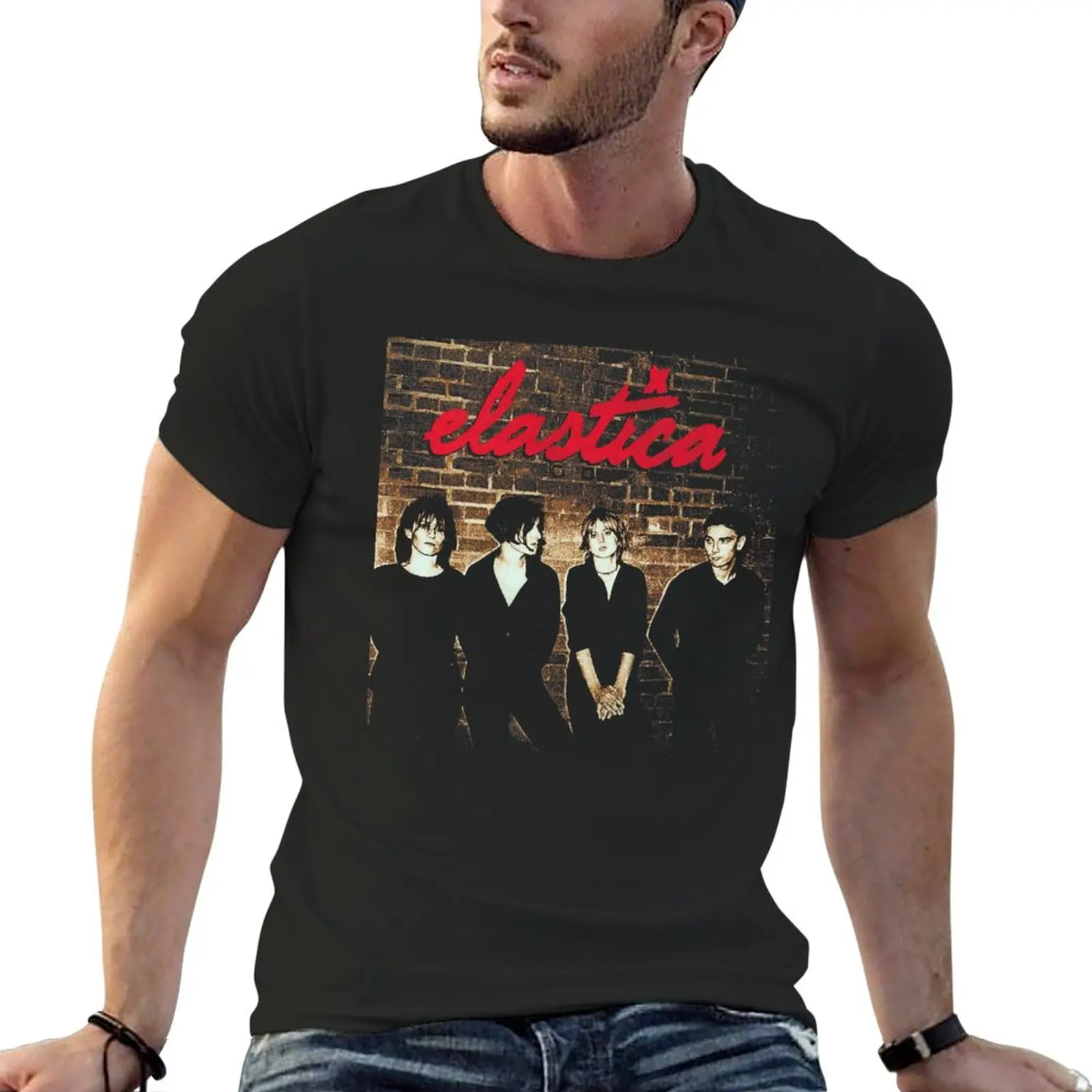 

New elastica band alternative rock distressed grungy retro vintage design T-Shirt sweat shirt men t shirts