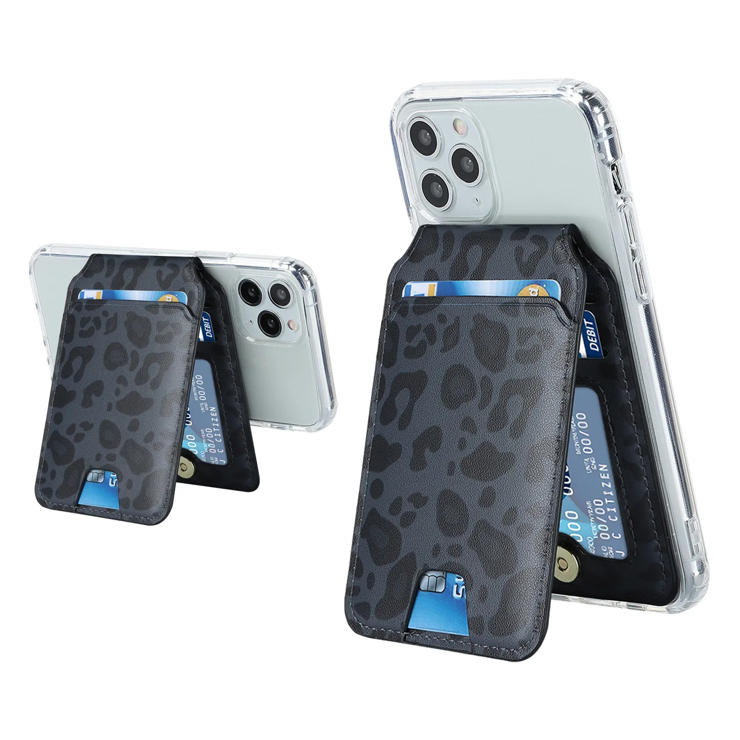 Versatile Magnetic PU Leather Phone Card Wallet