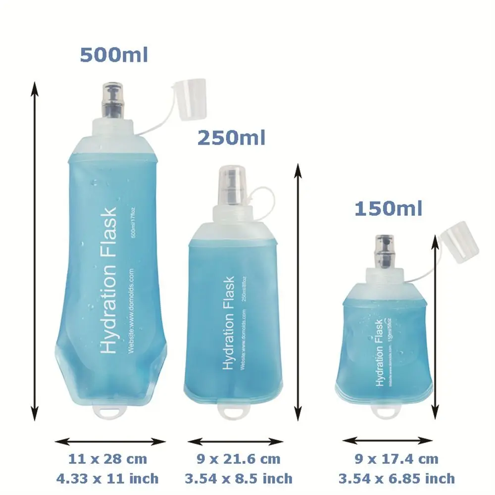 500ML 250ML 150ML Folding Water Bottle Collapsible Soft Flask TPU For Cycling Running Camping Travelling