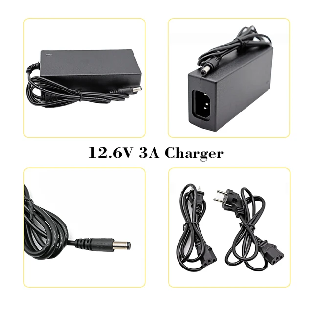 12V (12.6V) 2A Charger For Li-ion Batteries - Mains Adapter For Lithium Battery Packs