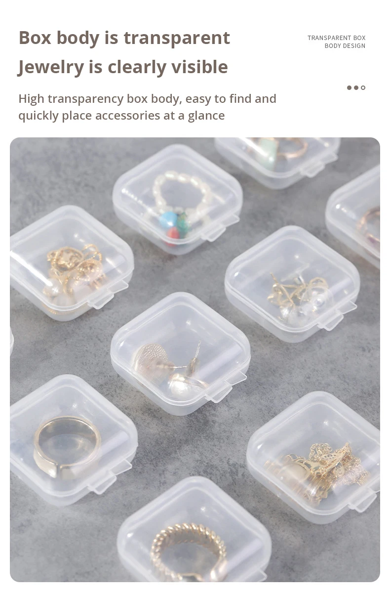 Description Picture 5 of item40pcs/set Mini Clear Plastic Storage Box Jewelry Storage Case Transparent Storage Organizer Multifunctional Portable Storage