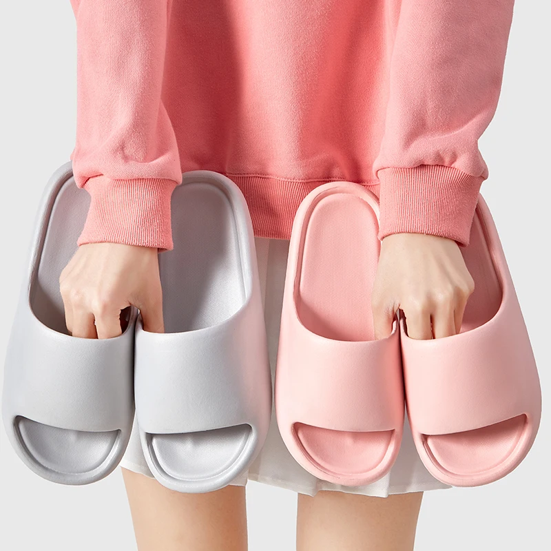 Women's Classy  Slippers for Women's Home Use Thick-Soled Indoor Summer Bread Sandals for Men's Couples Bathroom Bathing Non-Slip Slippers - 3