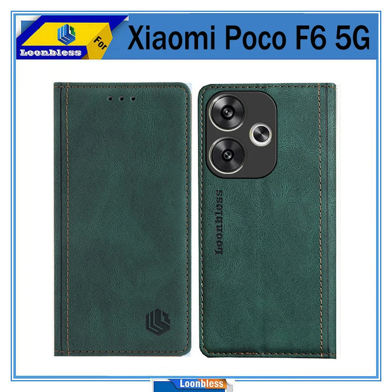 Coque Portefeuille En Cuir PU Pour Xiaomi POCO F6 Pro - Étui Flip Avec Fentes Cartes, Support Et Protection Antichoc - Modèle Lion