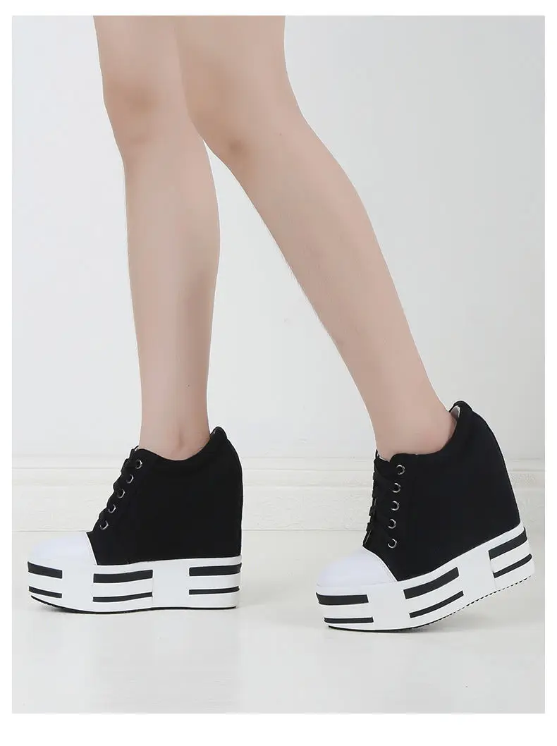 Women's 13cm Round Toe Denim Sneakers - true deals club