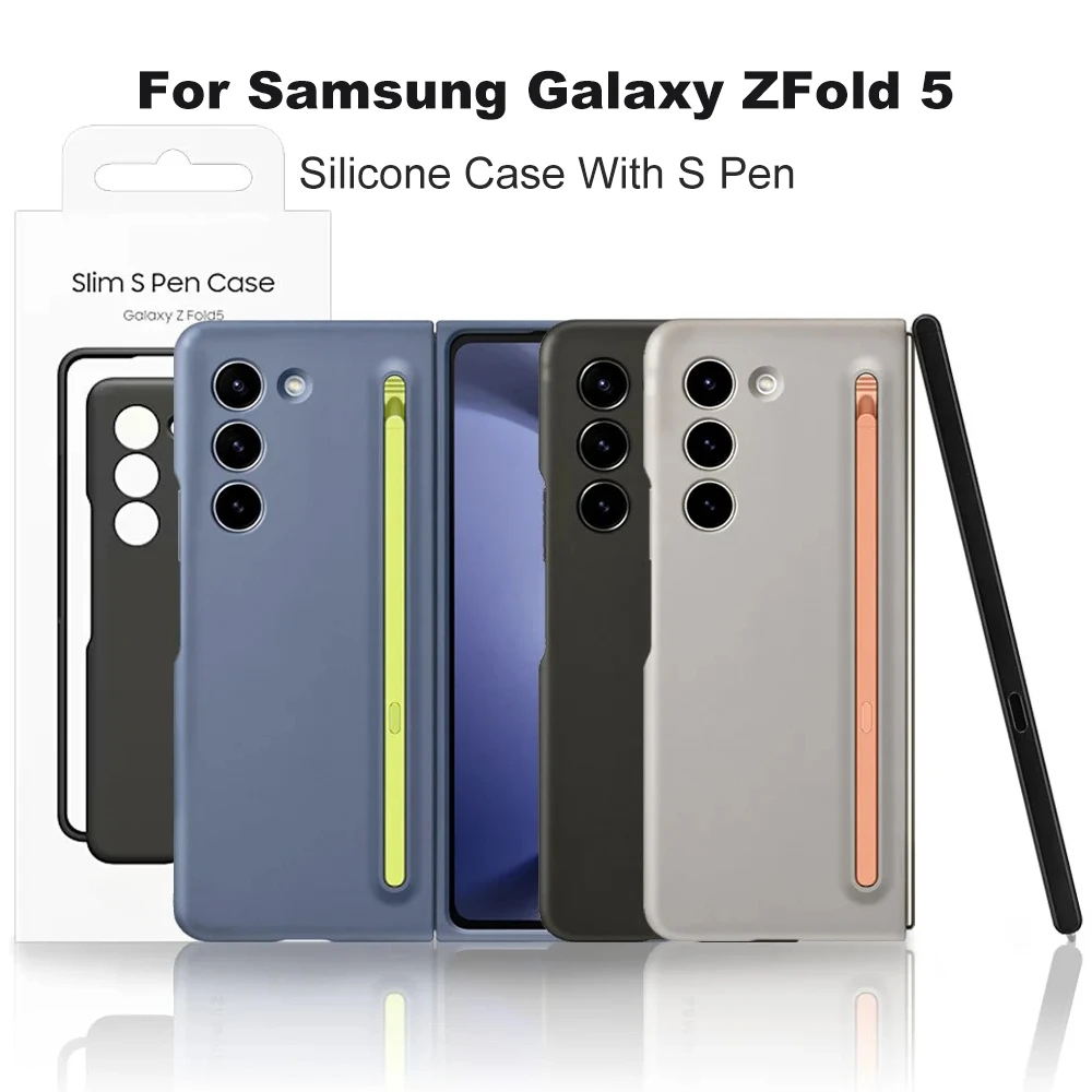 

Тонкий чехол с S-образной ручкой для Samsung Galaxy Z Fold5 5G Z Fold 5, силиконовый чехол, защитный чехол, оригинальный телефон