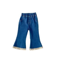 Baby Clothing 2024 Autumn Kids Pants Girls Simple Slim-fit Flare Casual All Match Casual Simple Baby Fashionable Denim Pants 5
