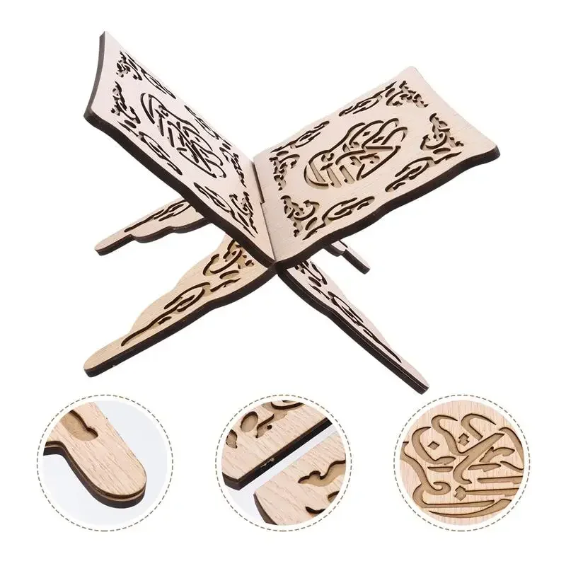 

Складная полка для книг, Мусульманский Исламский книжный держатель, домашний Коран для деревянной молитвенной стойки