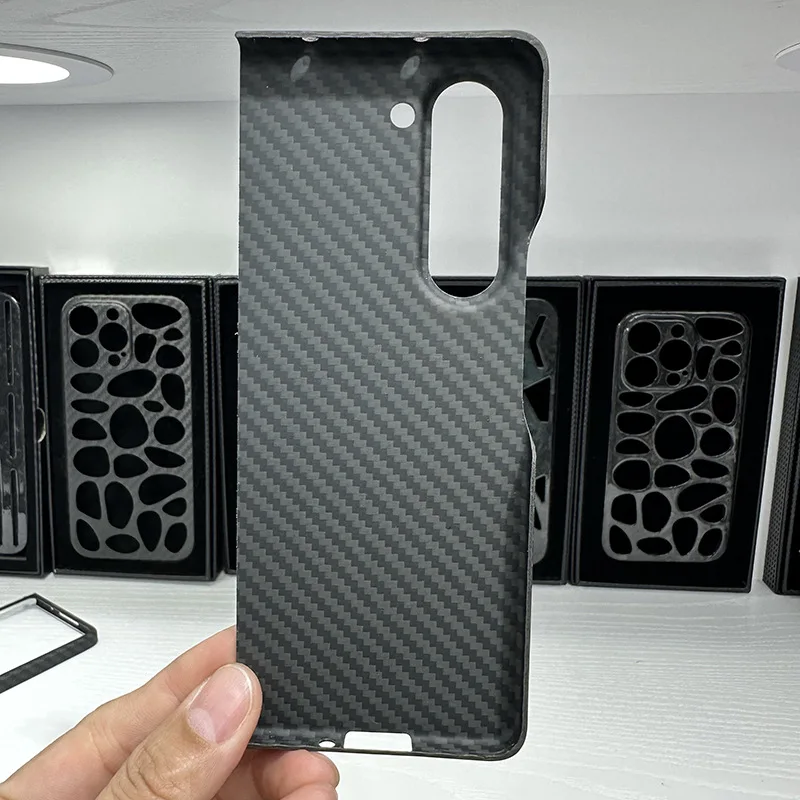 New Pure Aramid Carbon Fiber Shell For Samsung Z Fold 5 Z fold5 Phone CASE Folding Screen Protective Cover