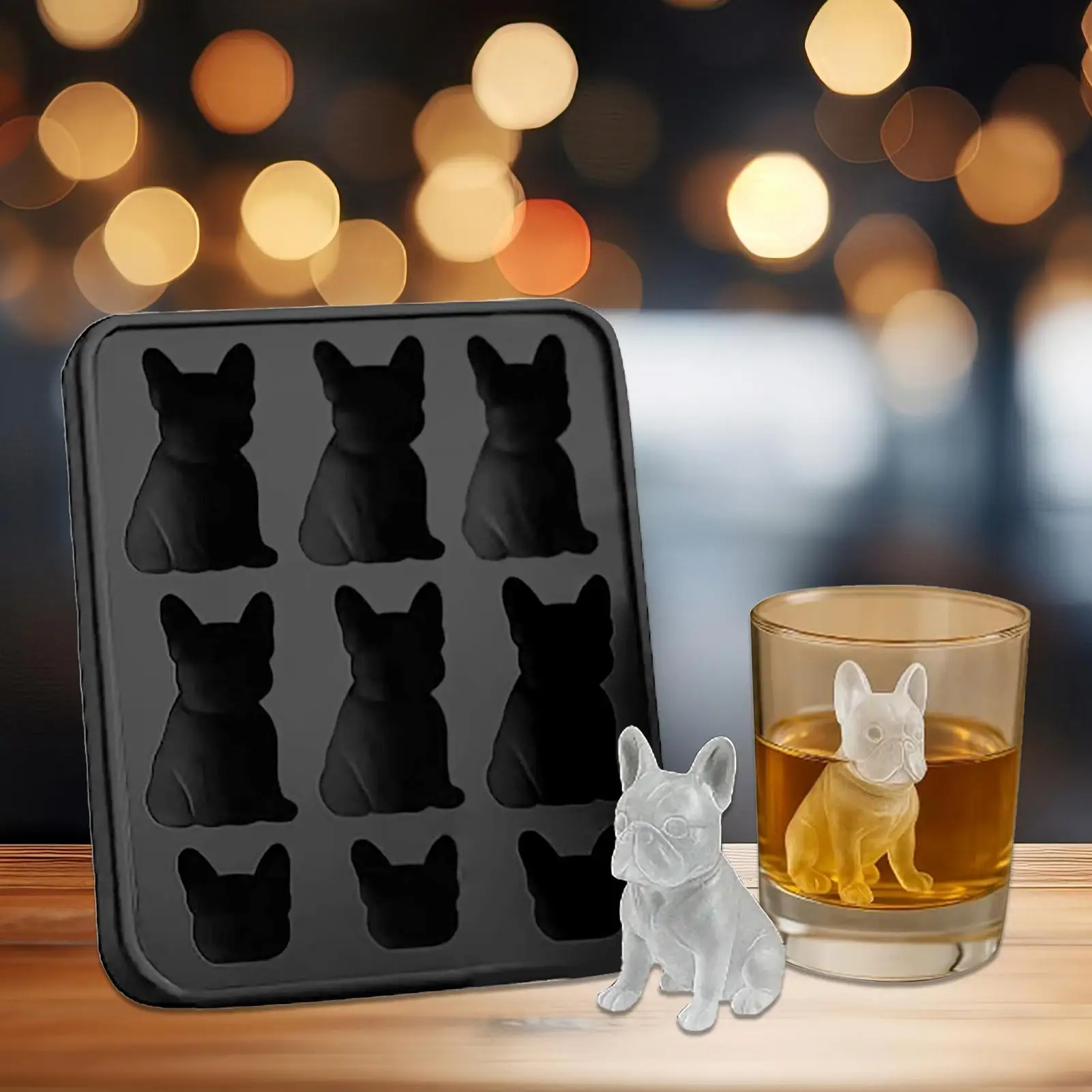 Whiskey Ice Mold 9-Cavity Funny Animal Shape Ice Mold Easy Release Food-Grade Drink Iceblock Maker Reusable Whiskey Iceblock