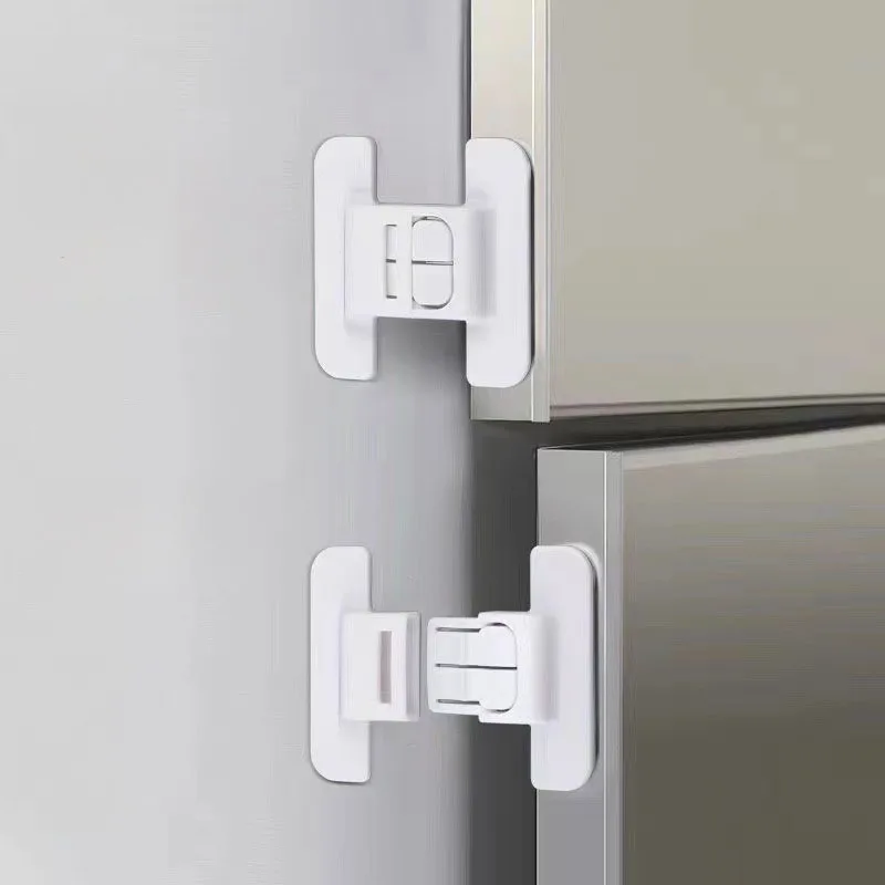 Refrigerator Door Lock 1PC Refrigerator Door Closer Security Snap Auto Lock No Punch Universal