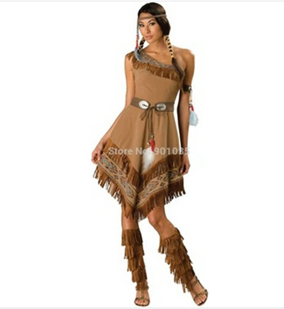 

6xl Zy458 Ladies Fancy Dress Halloween Women Wild West Indian Princess Costumes Purim Party Mardi Gras Cosplay Costume