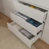 Large Armoire Wardrobe Closet with Drawers and Shelves, White Bedroom Armoires with 6 Doors 2 Hanging Rods, Wooden Freestanding 5