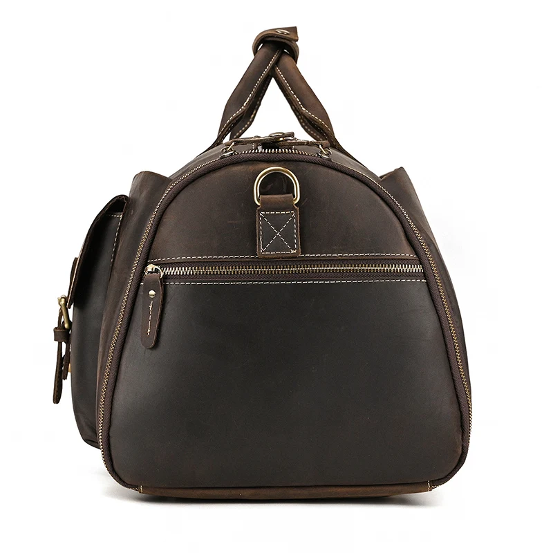 Brown Leather Duffle Bag Mens