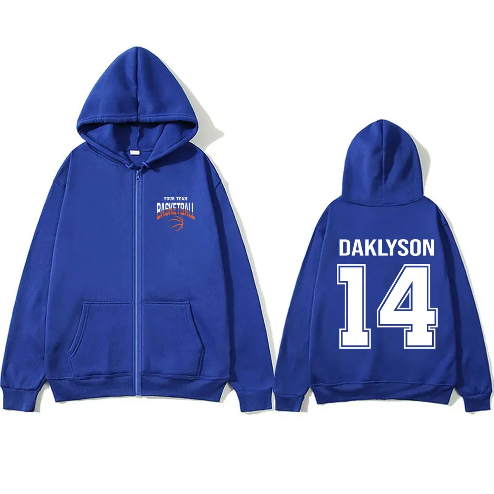 Your Team Volleyball Daklson 14 Zipper Hoodie Men's Fleece Cotton Zip Up Jacket Men Women Fashion Casual Sports Oversize Hoodies