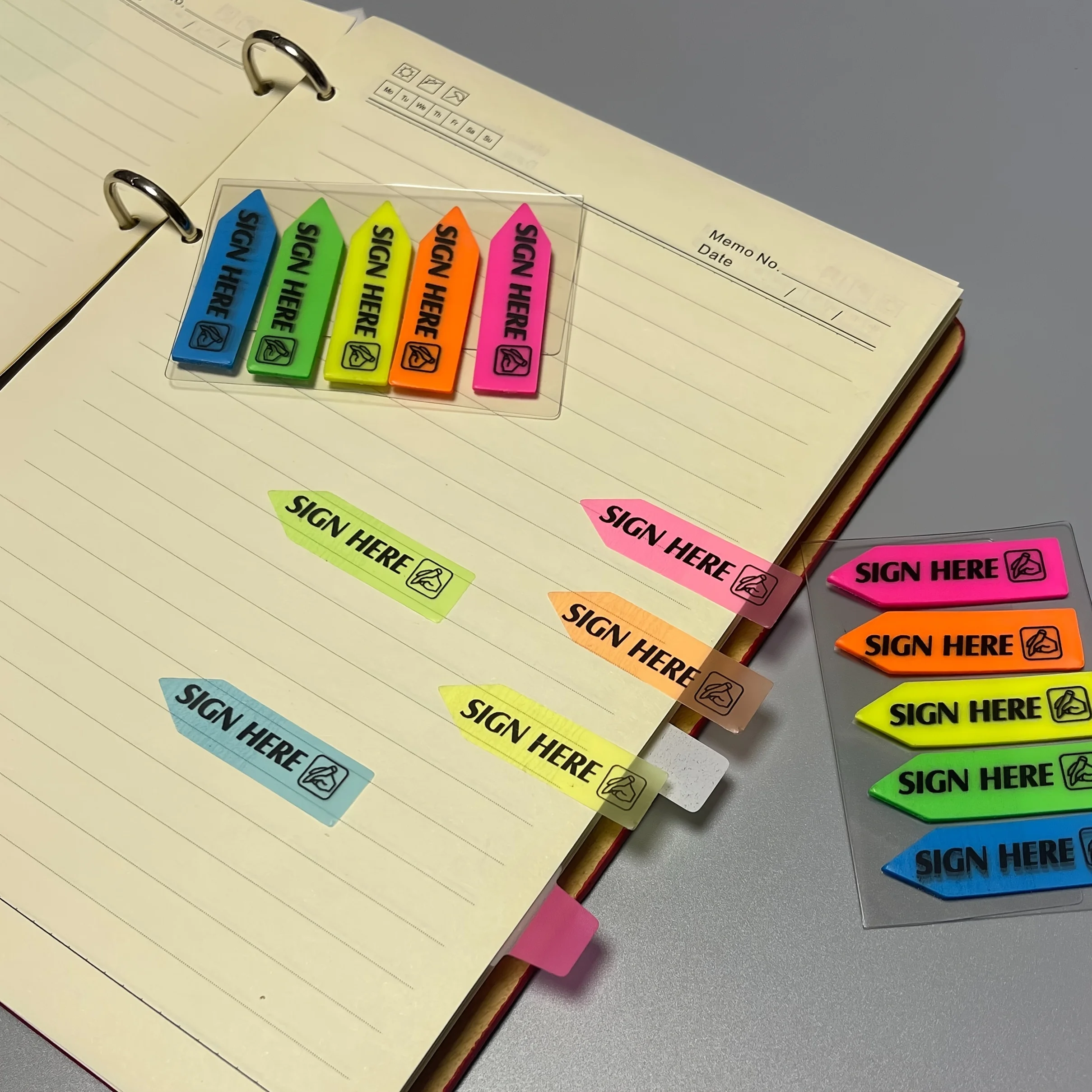 100/500 sheets 'Please Sign Here' Sticky Notes - Transparent, Colorful Index Tabs for Contracts & Documents, Strong Adhesive, Re - 4