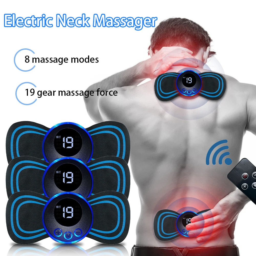 

LCD Display EMS Neck Rechargeable Massager Pulse Muscle Stimulator Cervical Vertebra Massage Patch for Muscle Pain Relief