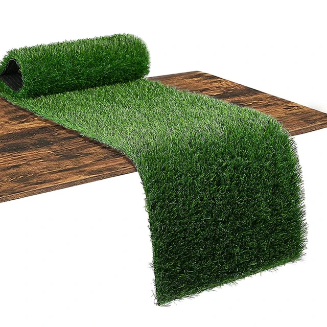 1pc Artificial Grass Design Table Runner, Green Plastic Fake Grass Table  Decoration, For Party Decor