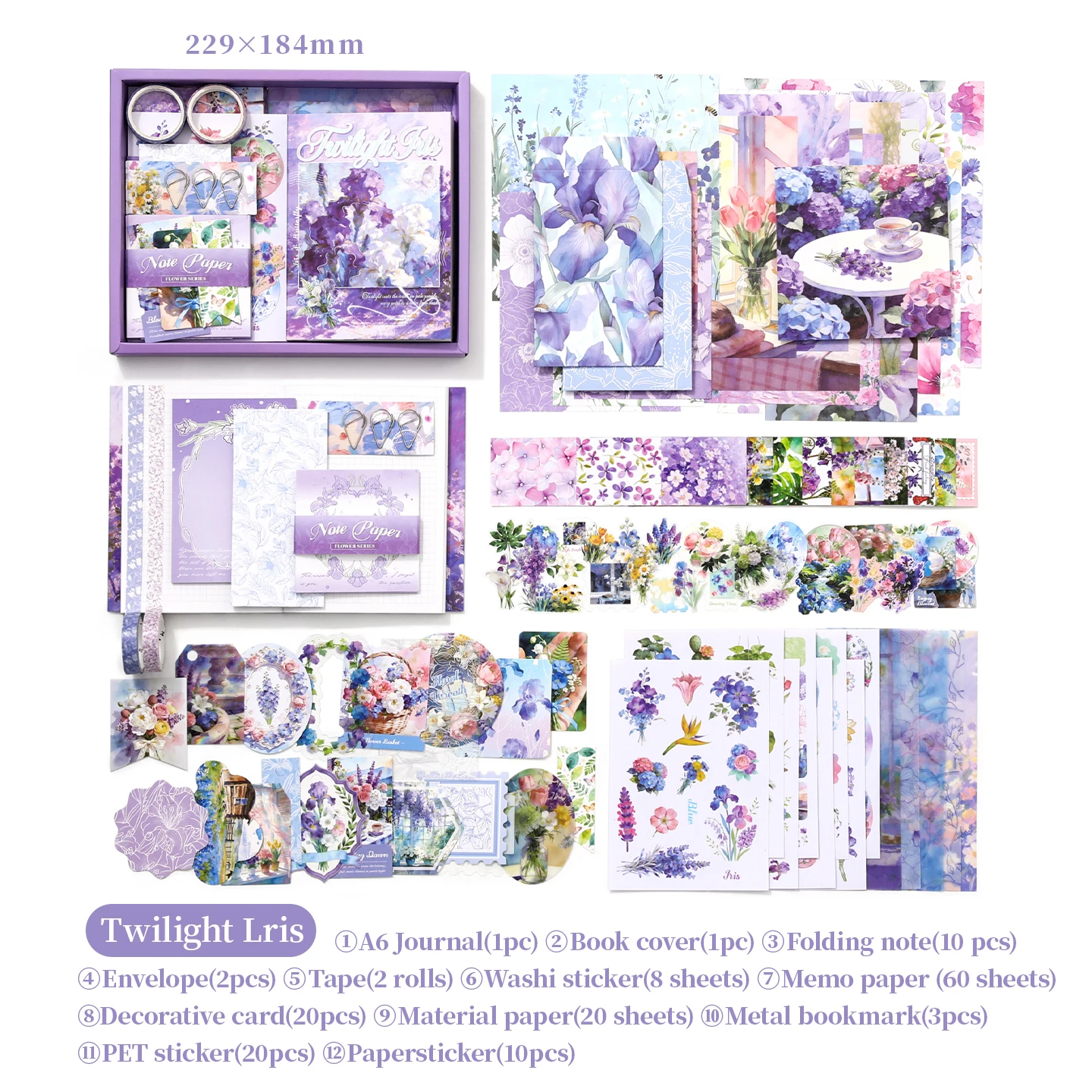 Scrapbooking Supplies Kit, A6 Journal Set with Stickers, Decorative Papers Complete DIY Gift Set for Journaling & Scrapbooking - 2